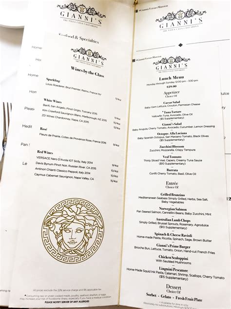 versace mansion lunch menu|versace mansion restaurant lunch.